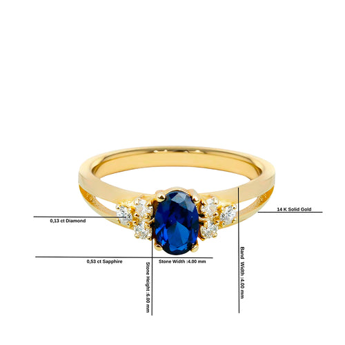 Oval Blue Sapphire Ring