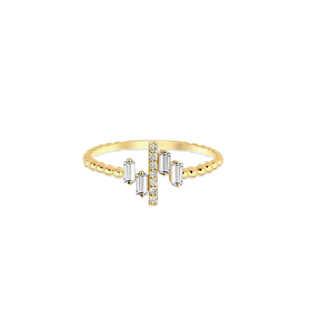 14K Gold Ring / White Sapphire Diamond Ring