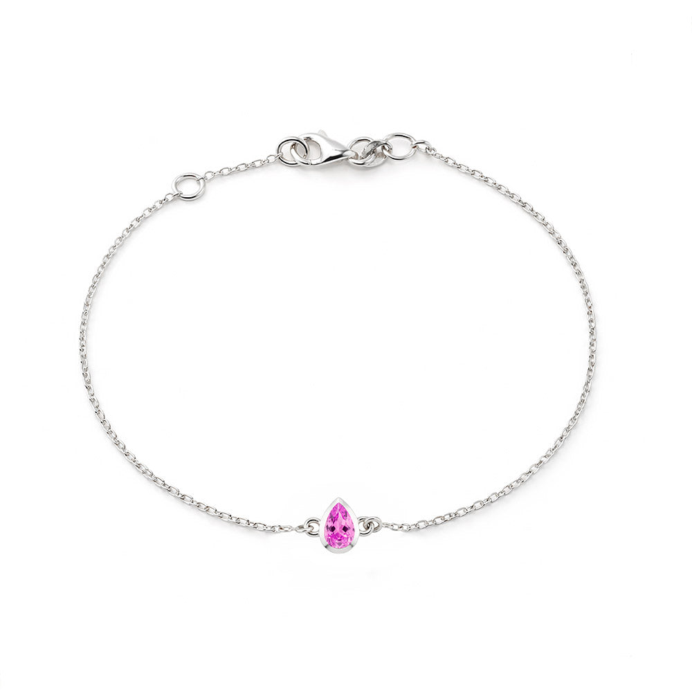 Pear Pink Sapphire Bracelet
