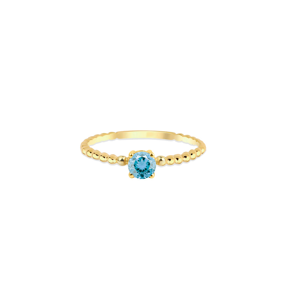 14K Gold Aquamarine Ring / Birthday Gift
