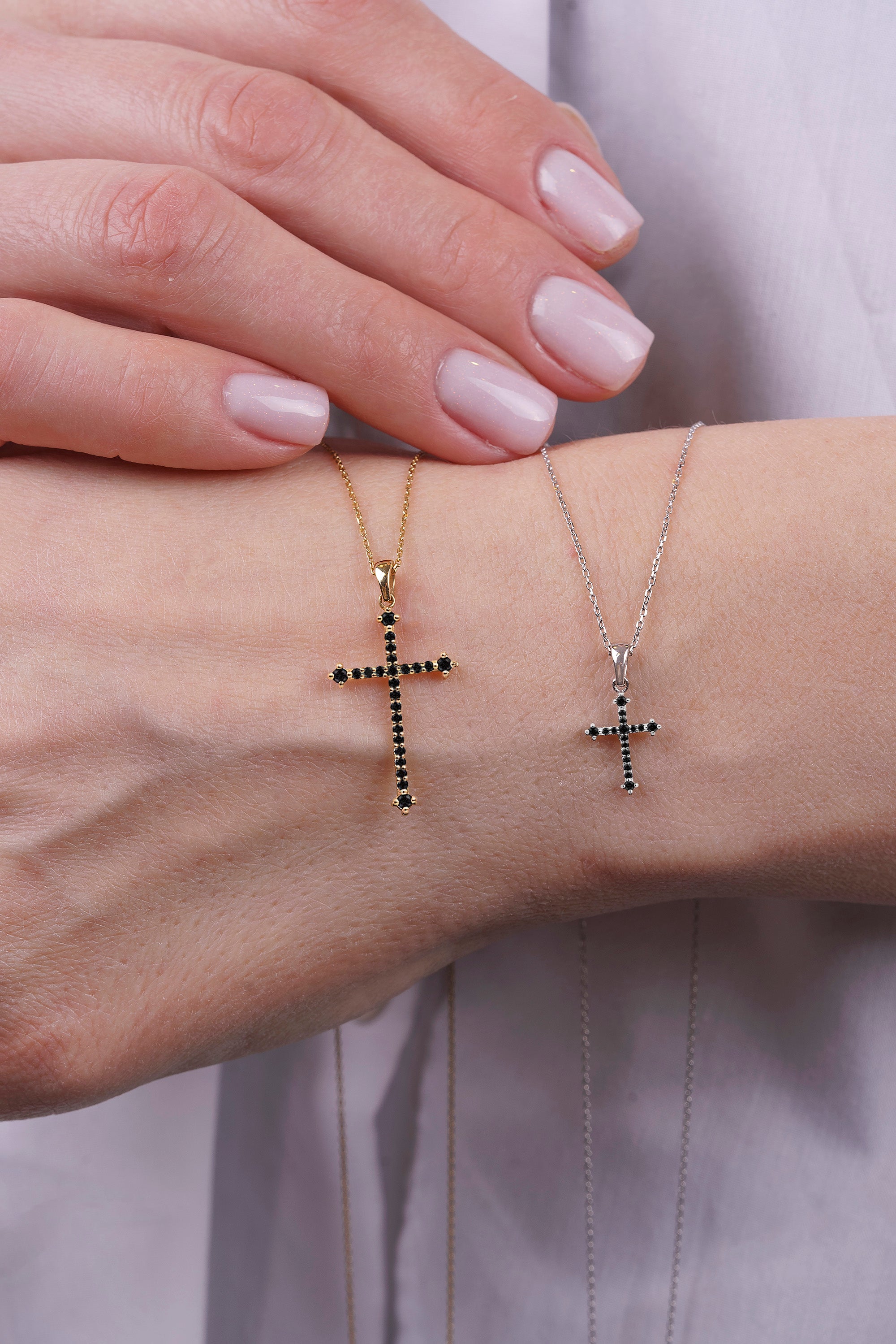 14K Black Diamond Gothic Faith