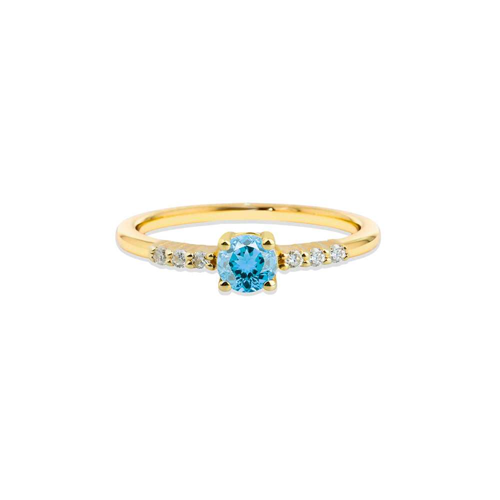Aquamarine Diamond Ring