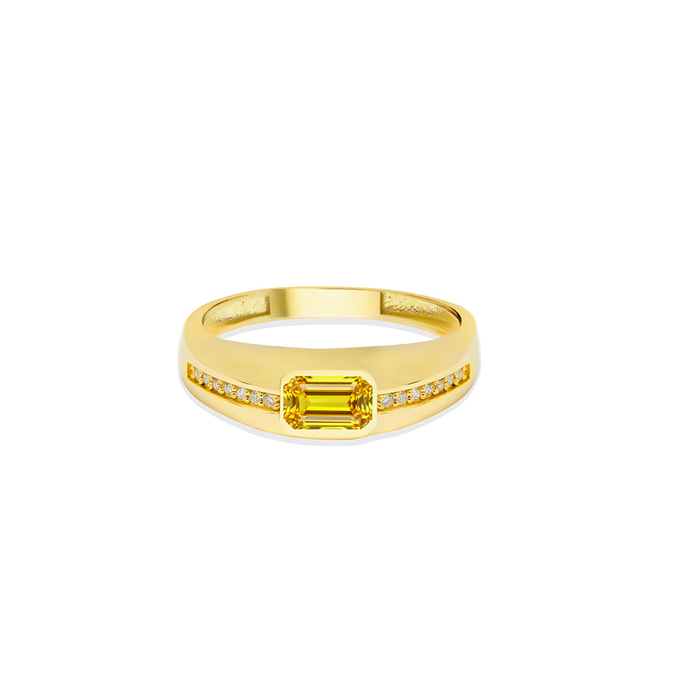 14K Gold Citrine Signet Ring