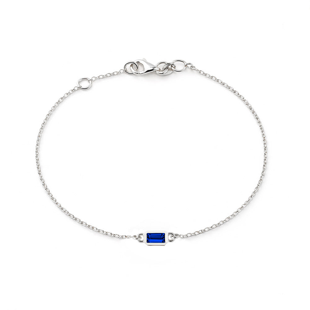 Handmade Baguette Sapphire Bracelet