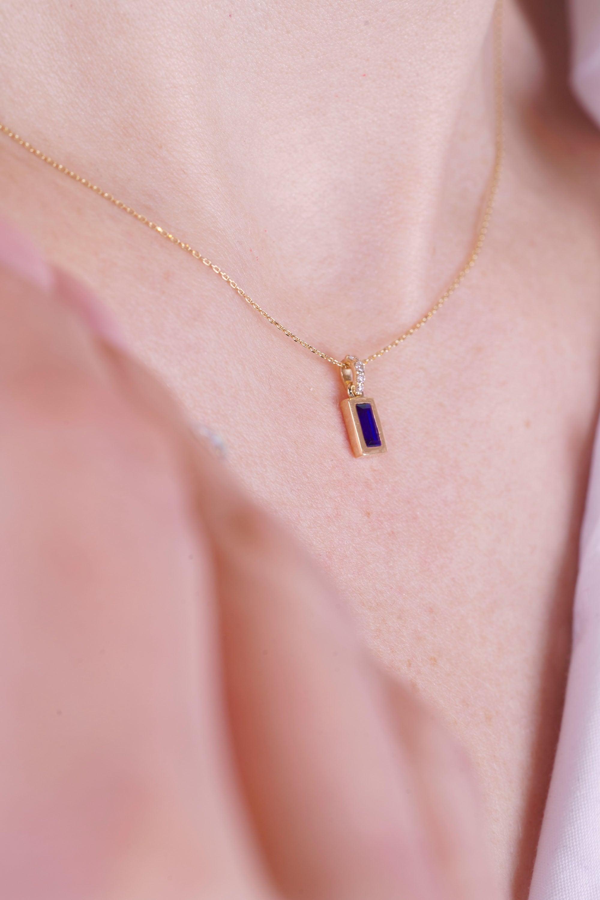 Bezel Set Sapphire Pendant