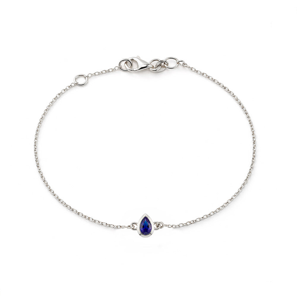 14K Gold Pear Sapphire Bracelet