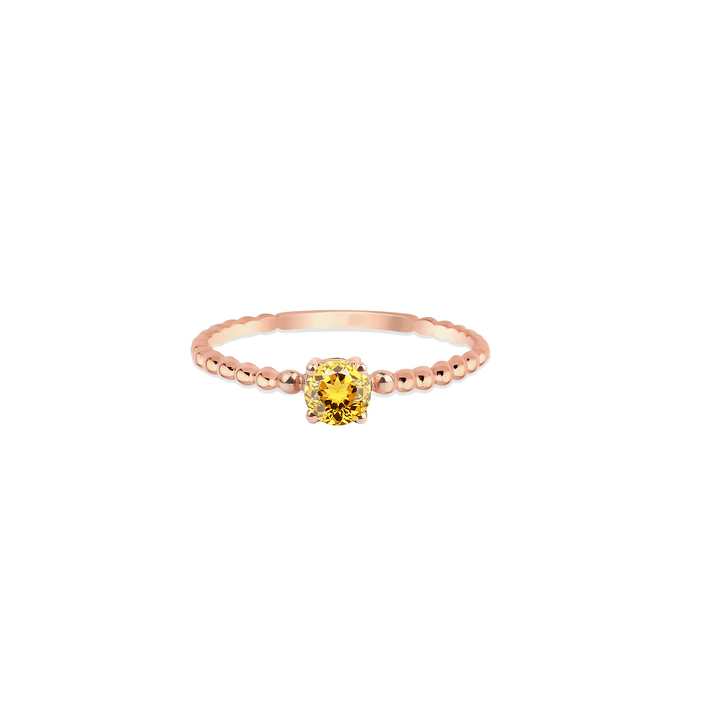 14K Gold Citrine Gold Ring / Bridal Jewelry