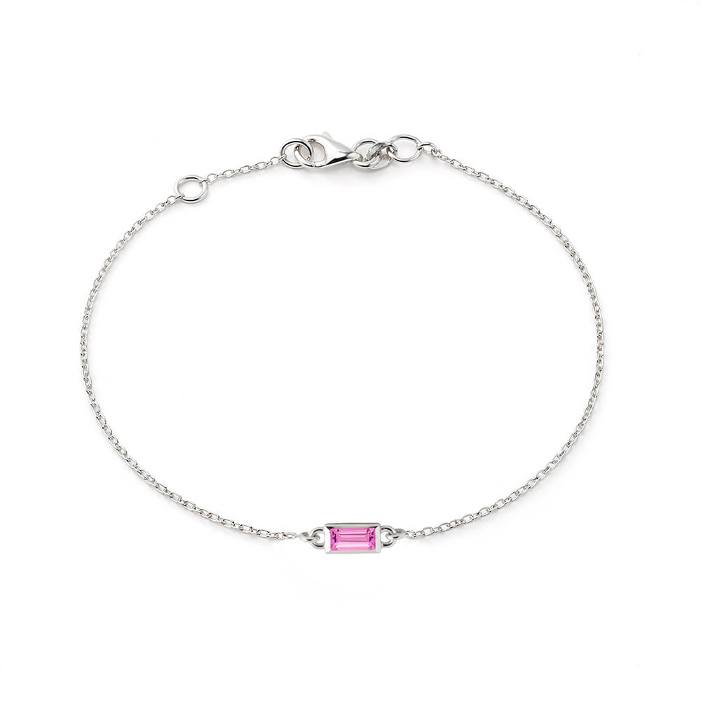 Natural Pink Sapphire Bracelet, Anniversary Bracelet