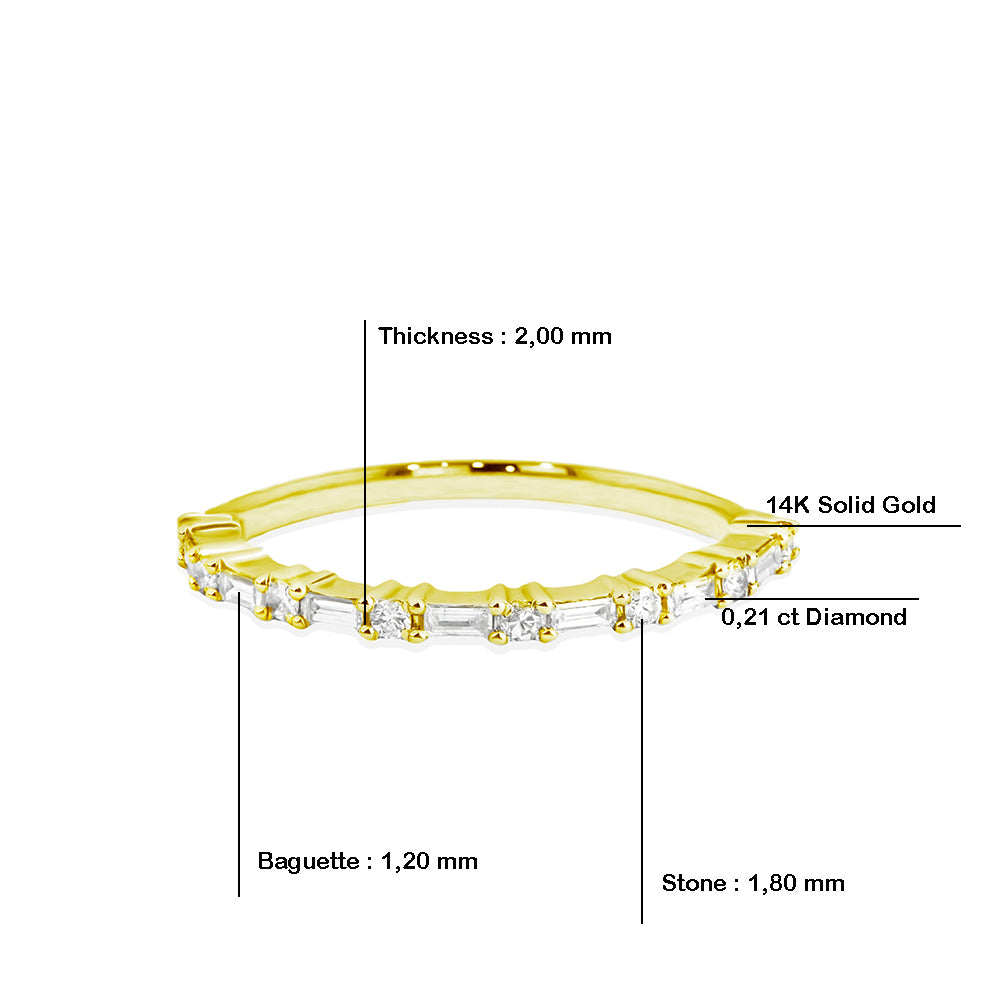 14K Gold Baguette Diamond Band
