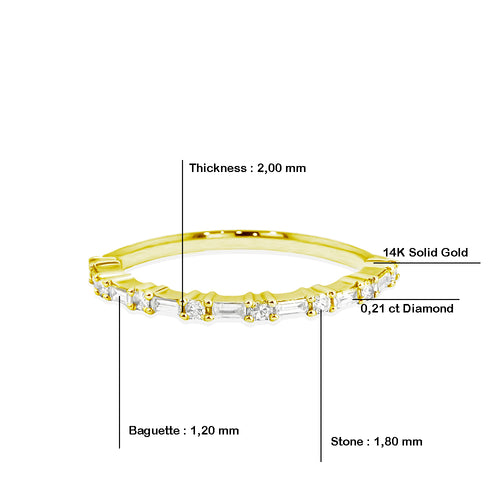 14K Gold Baguette Diamond Band