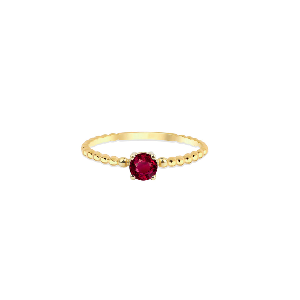 14K Gold Ruby Solitaire Ring / Anniversary Gift