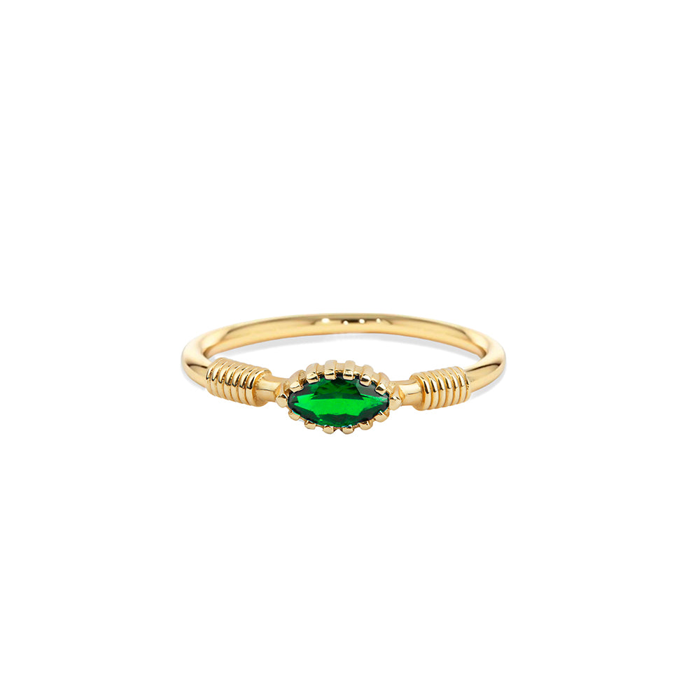 Marquise Emerald Ring / Birthday Gift