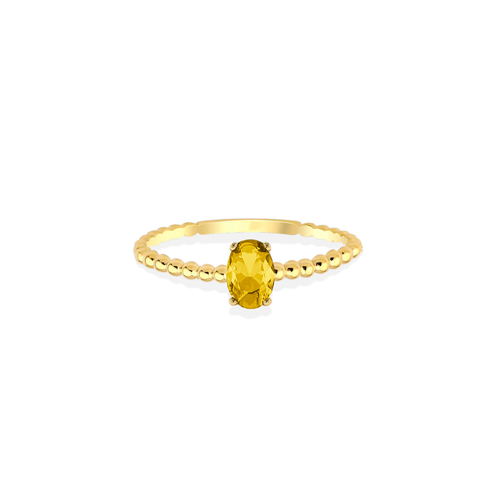 14K Gold Citrine Statement Ring