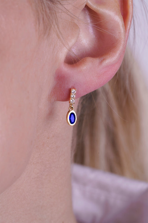 Oval Sapphire Earrings