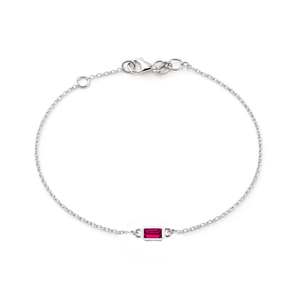 14K Gold Ruby Bracelet, Anniversary Bracelet