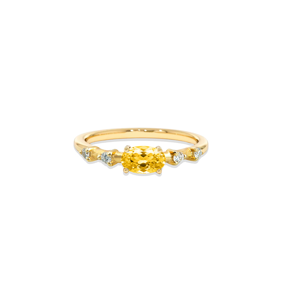 East West Citrine Ring / Anniversary Gift