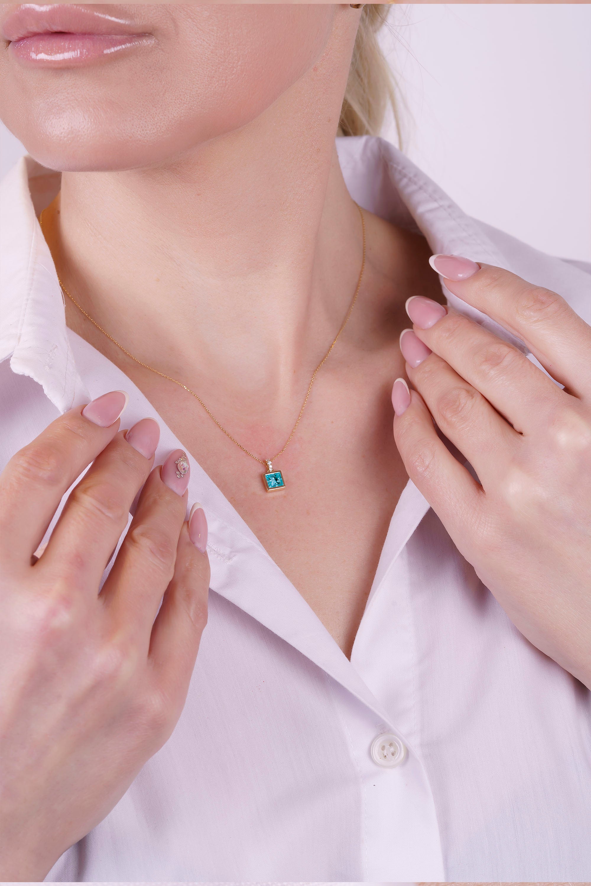 Ocean Blue Aquamarine Necklace
