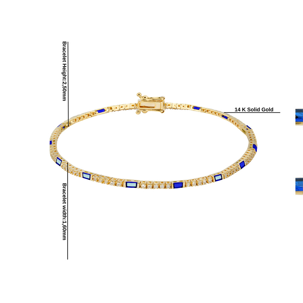 Natural Sapphire Diamond Tennis Bracelet