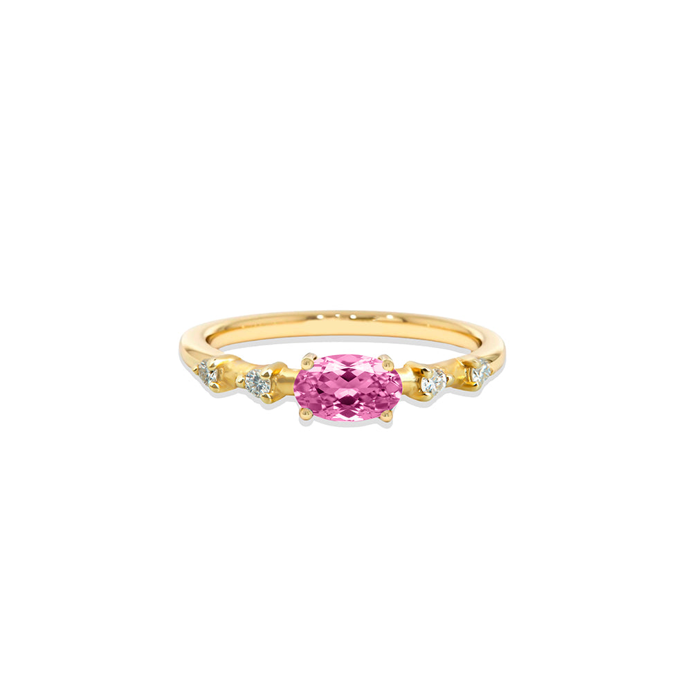 Pink Sapphire Diamond Ring / Alternative Engagement Ring