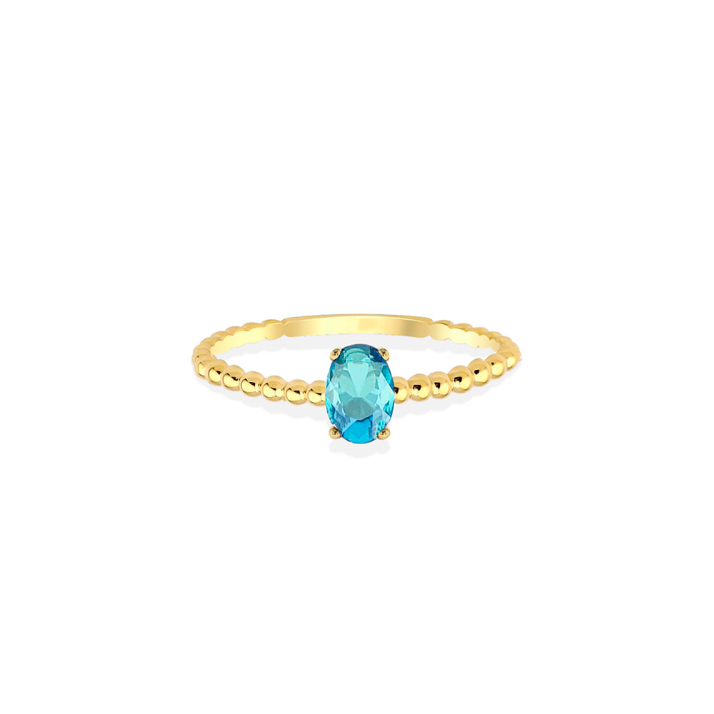 Oval Aquamarine Ring / Minimal Engagement Ring