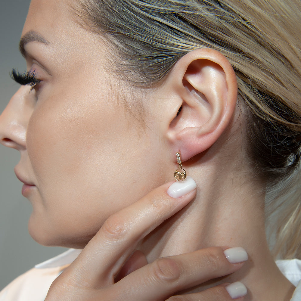 14K Gold Diamond Capricorn Earrings