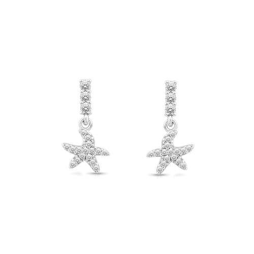 14K Gold Starfish Drop Earrings