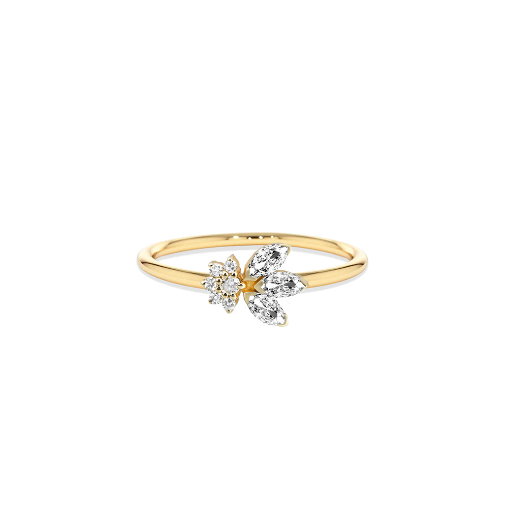 Nature Inspired Diamond White Sapphire Ring