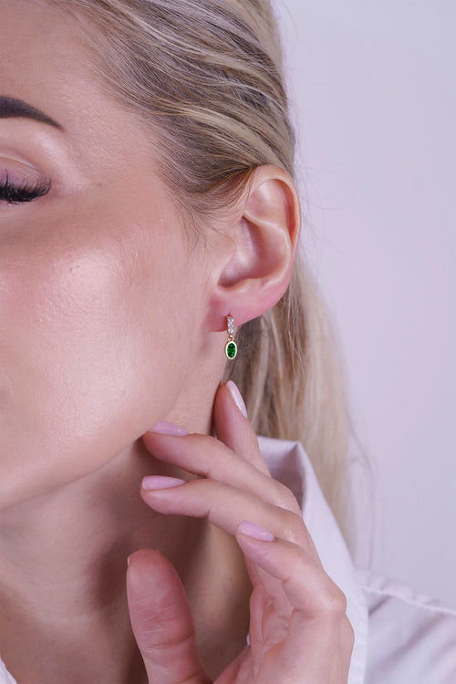 Oval Emerald Earrings