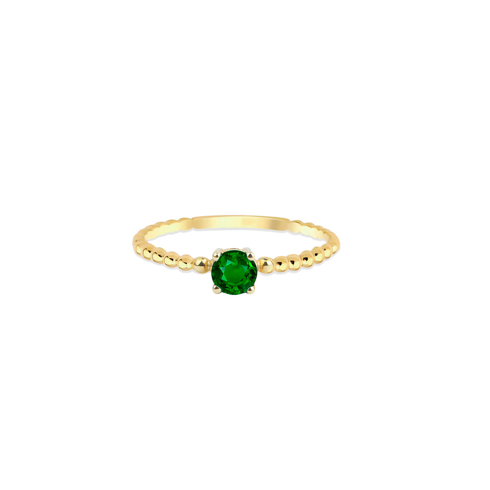 14K Gold Emerald Ring / May Birthstone Ring