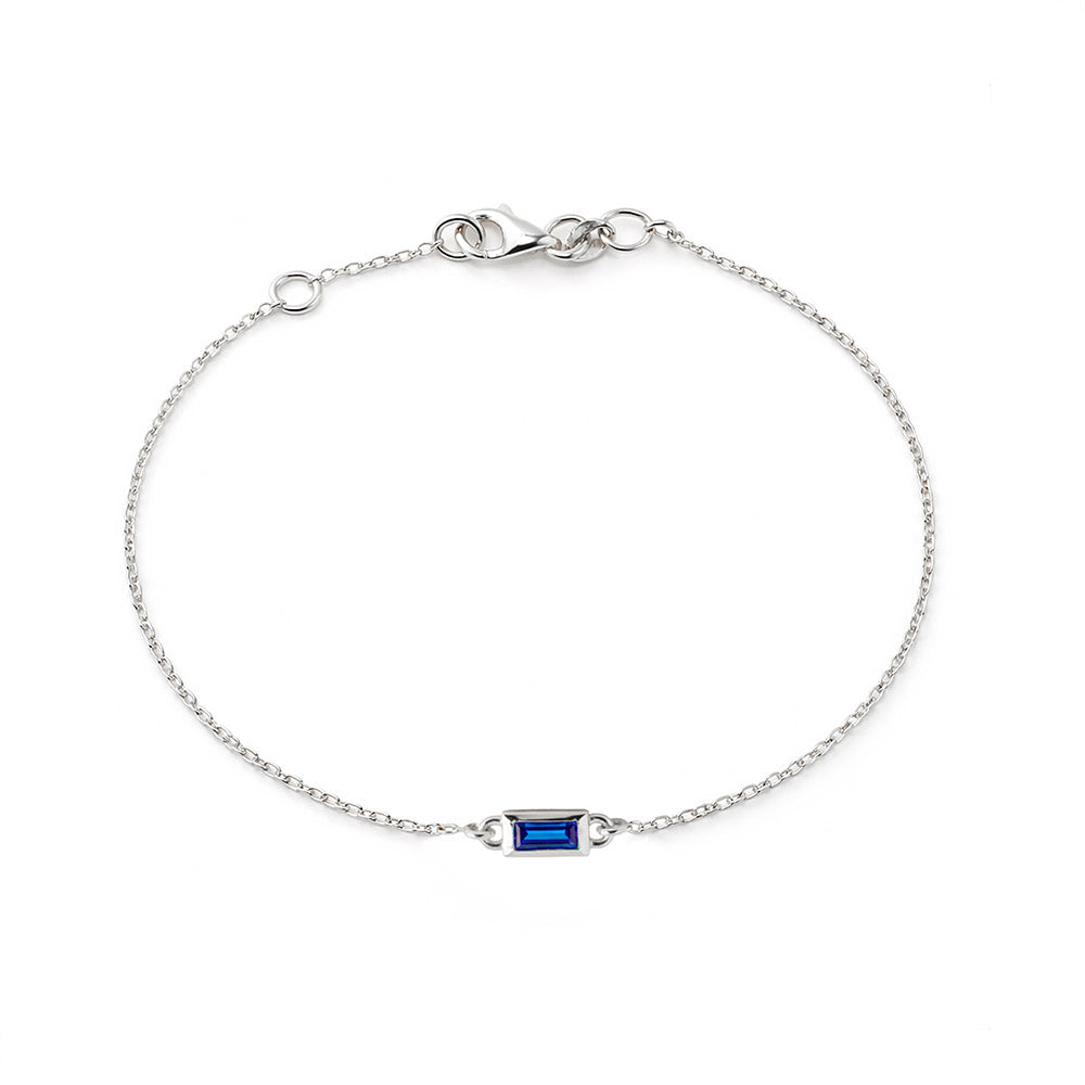 Minimalist Baguette Sapphire Bracelet