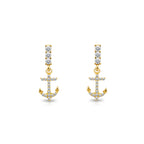 14K Gold Anchor Drop Earrings