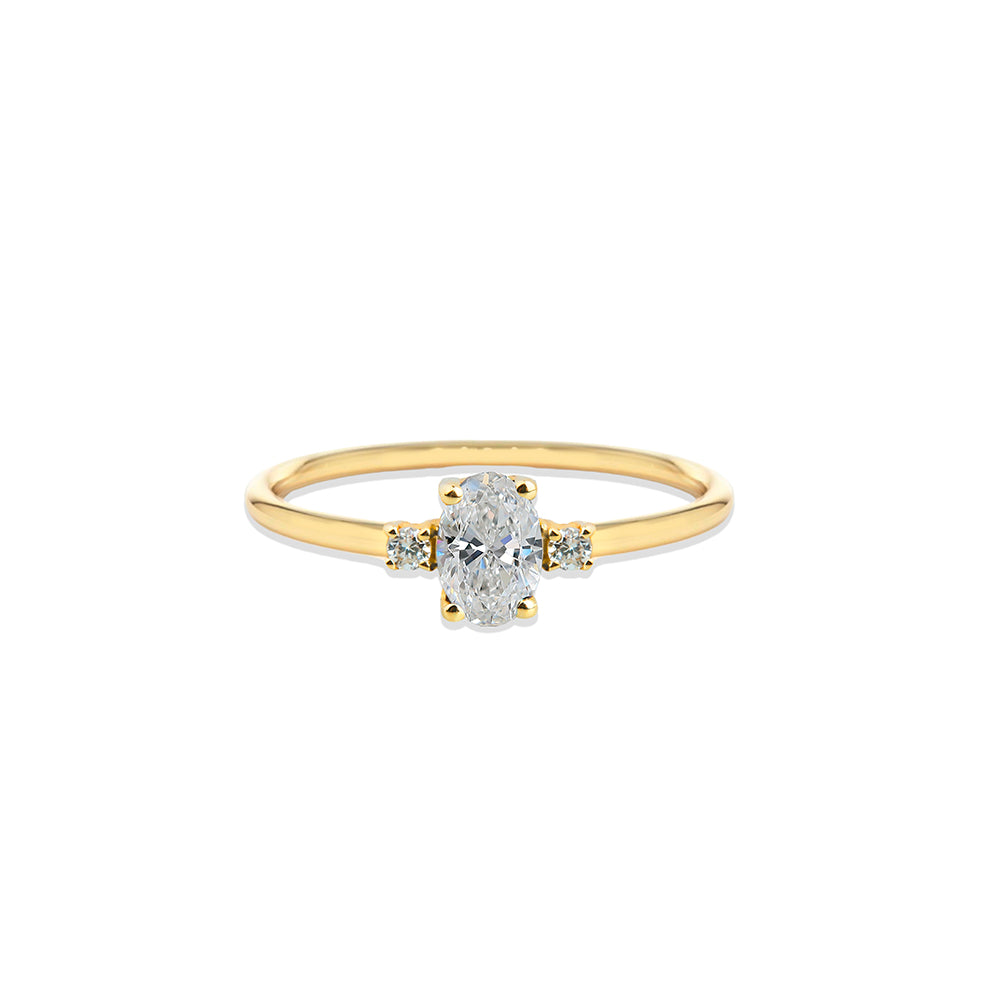 Oval White Sapphire Ring / Alternative Engagement Ring