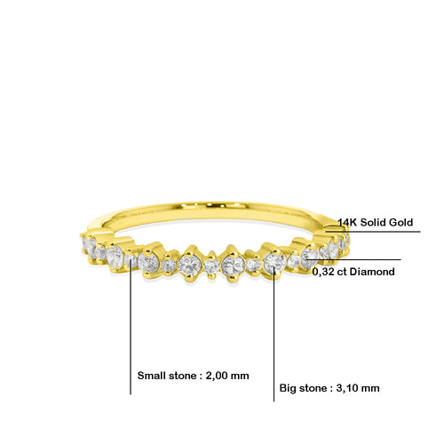 14K Gold Milgrain Diamond Band
