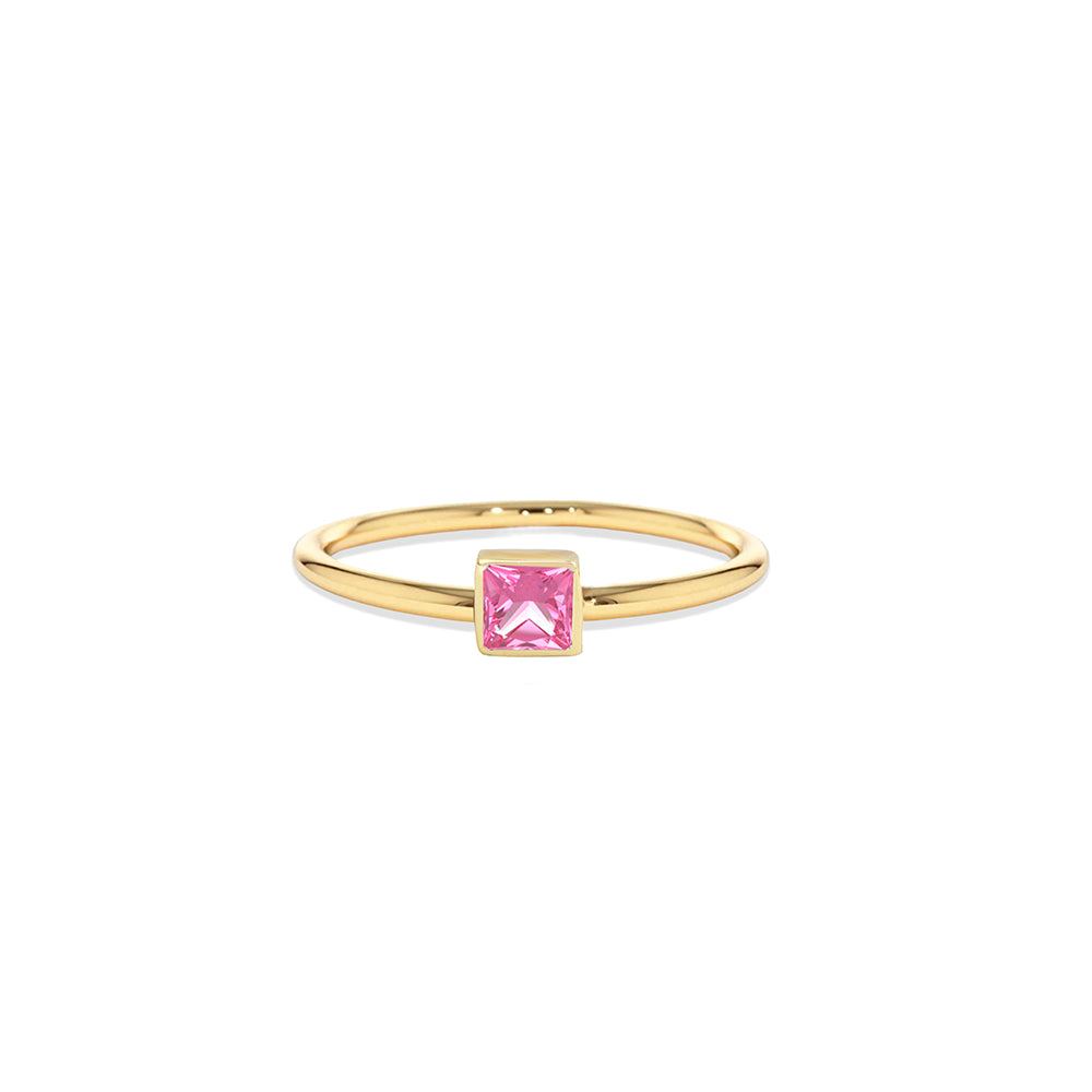 14K Gold Pink Sapphire Solitaire Ring