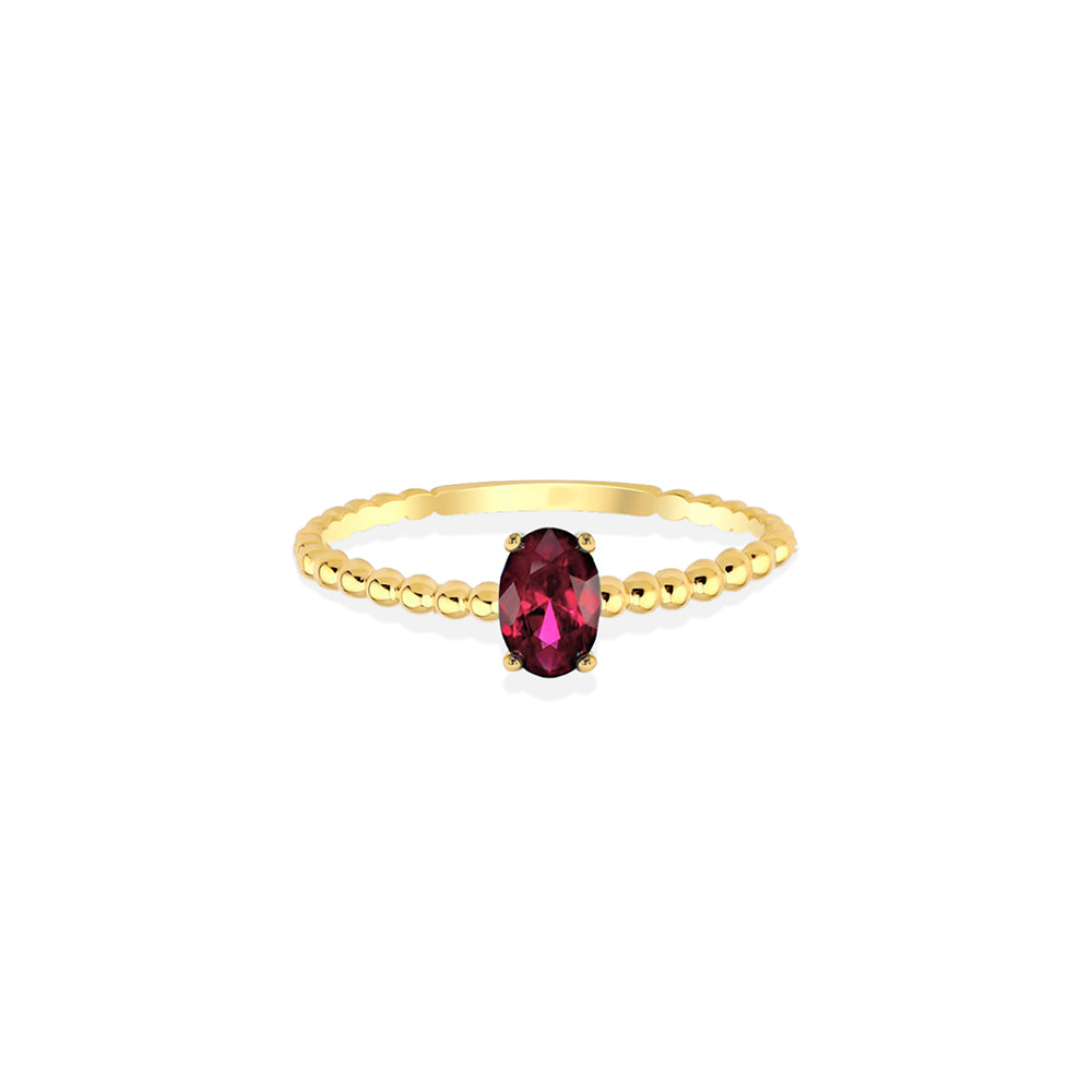 14K Gold Oval Ruby Ring / Gothic Jewelry
