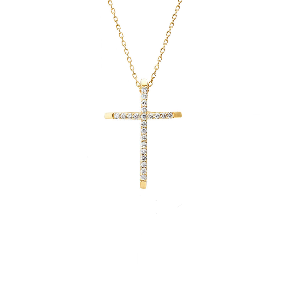 14K Gold Diamond Christian Necklace / Anniversary Gift for Women