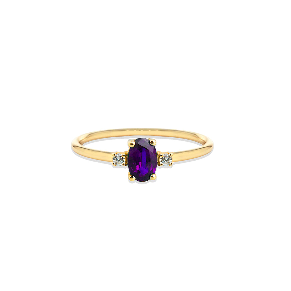 Vintage Inspired Amethyst Ring / Birthday Gift
