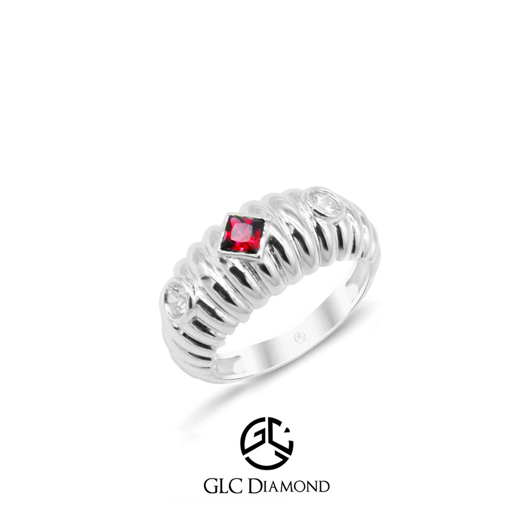 14K Gold Ruby Dome Ring