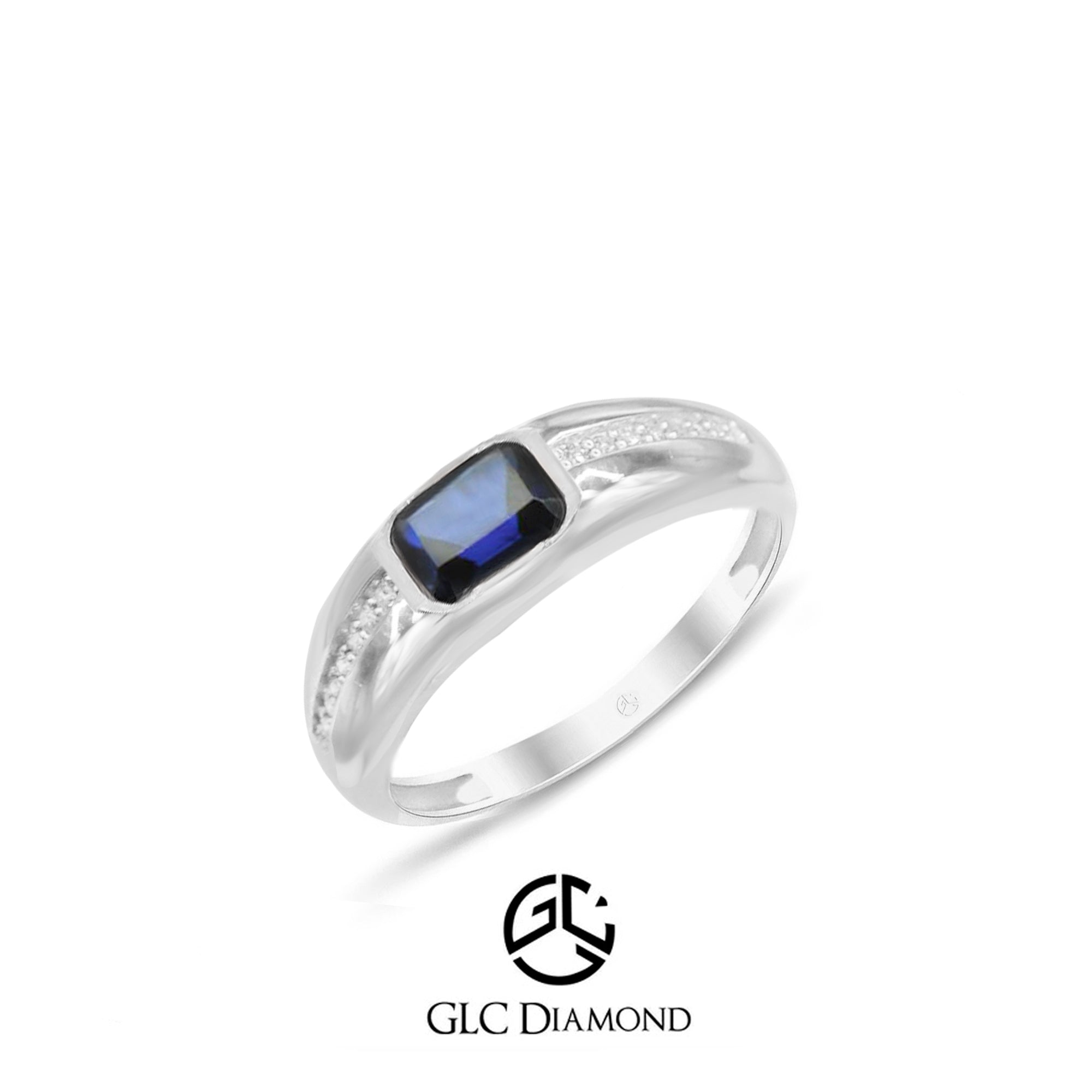 14K Gold Diamond Sapphire Ring, Anniversary Gift