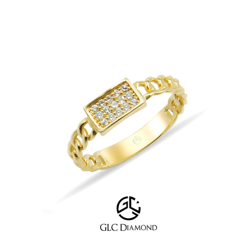 14K Solid Gold Chain Ring