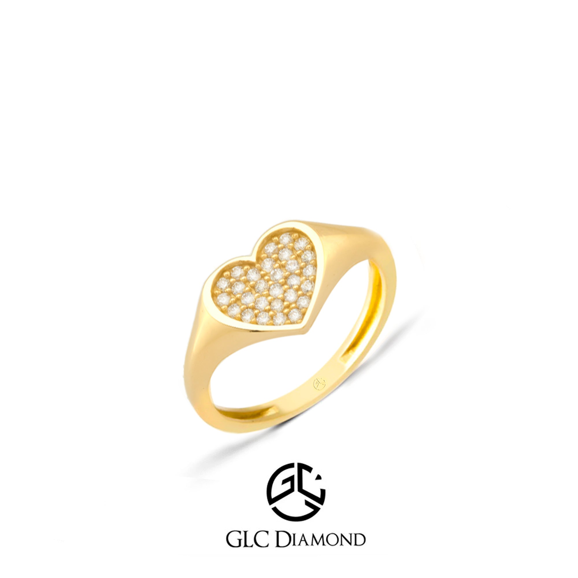 14K Gold Heart Diamond Ring, Love Ring
