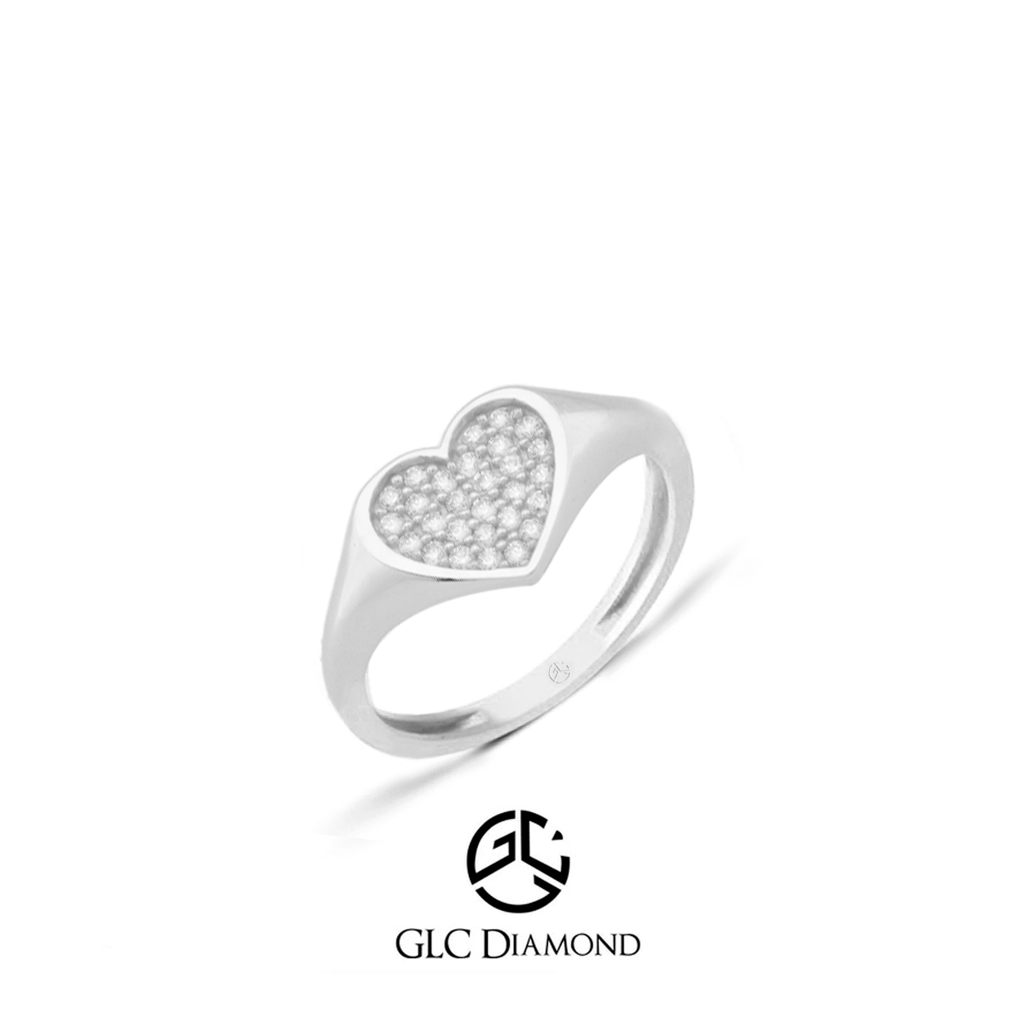 14K Gold Heart Diamond Ring, Love Ring