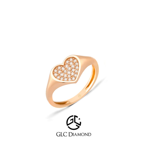 14K Gold Heart Diamond Ring