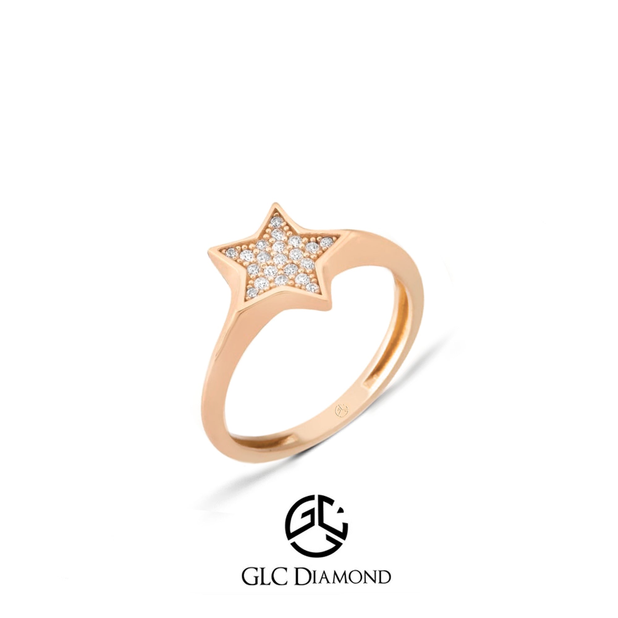 14K Gold Star Diamond Ring