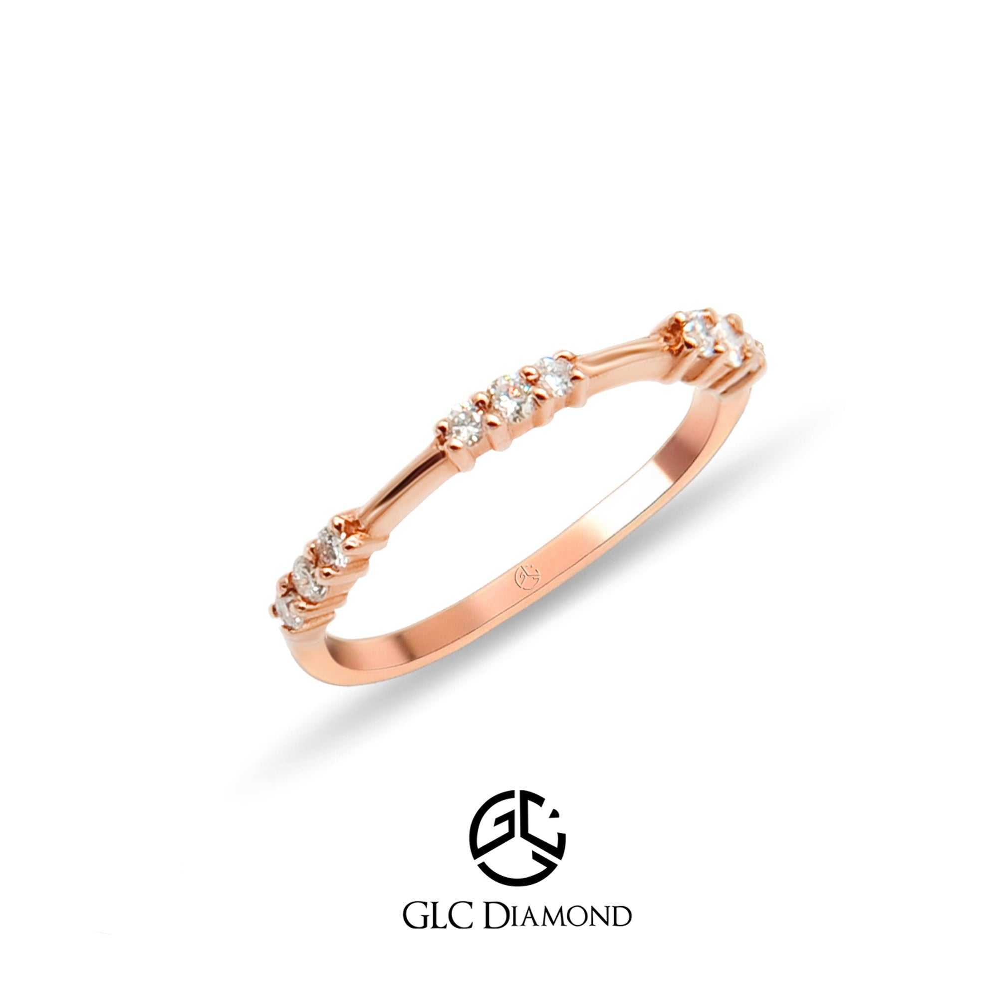14K Solid Gold Petite Diamond Distance Band