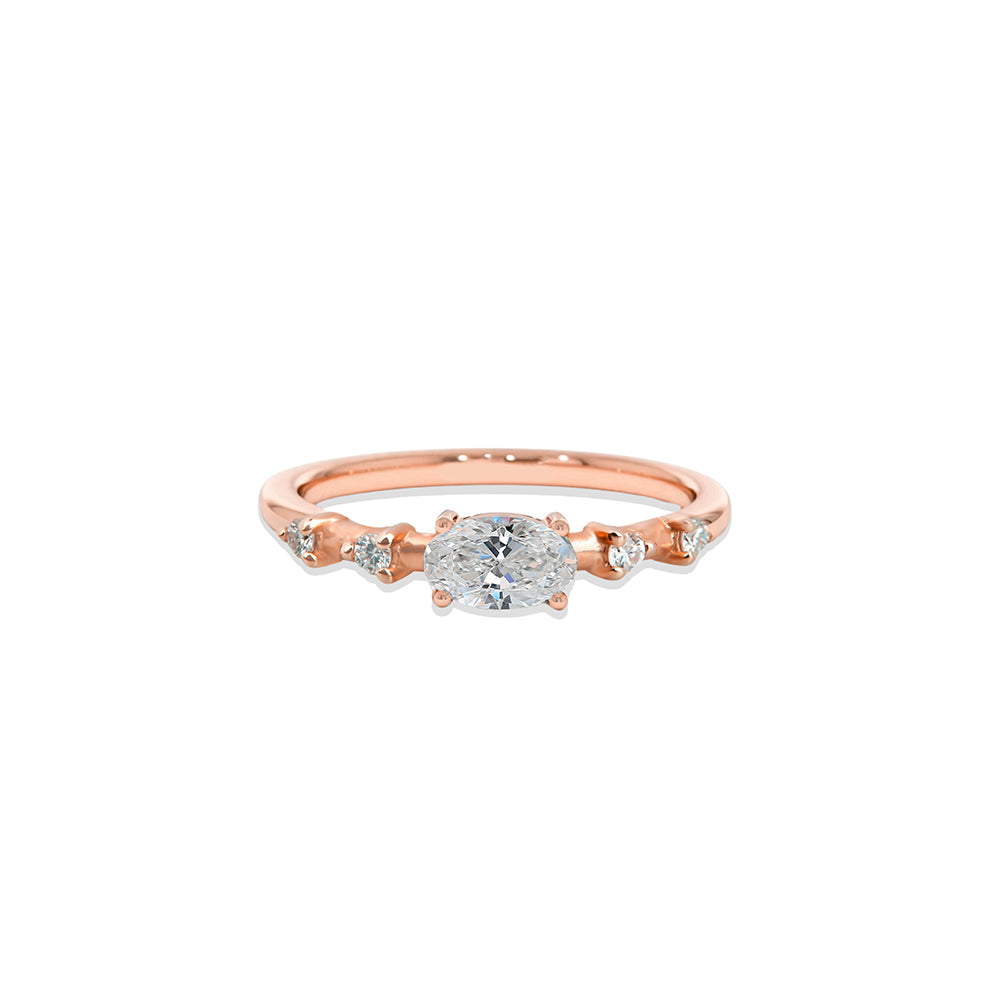East West White Sapphire Ring