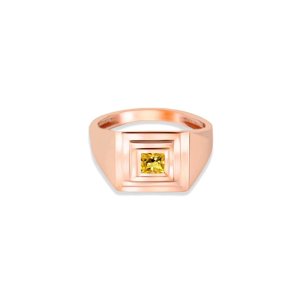 Chunky Gold Citrine Ring