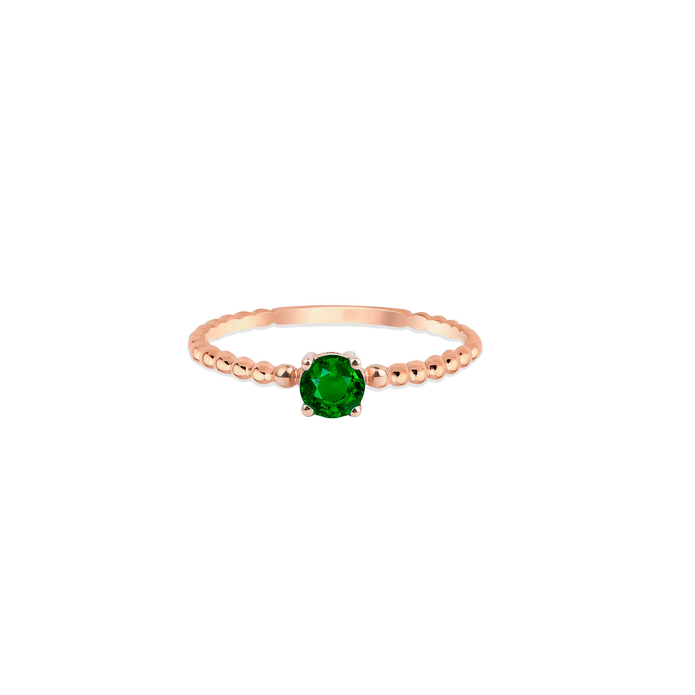 14K Gold Emerald Ring / May Birthstone Ring