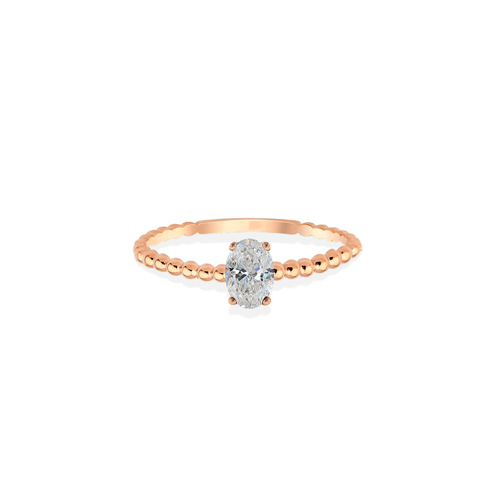14K Gold Wedding White Sapphire Ring