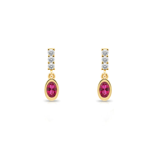 Oval Ruby Earrings